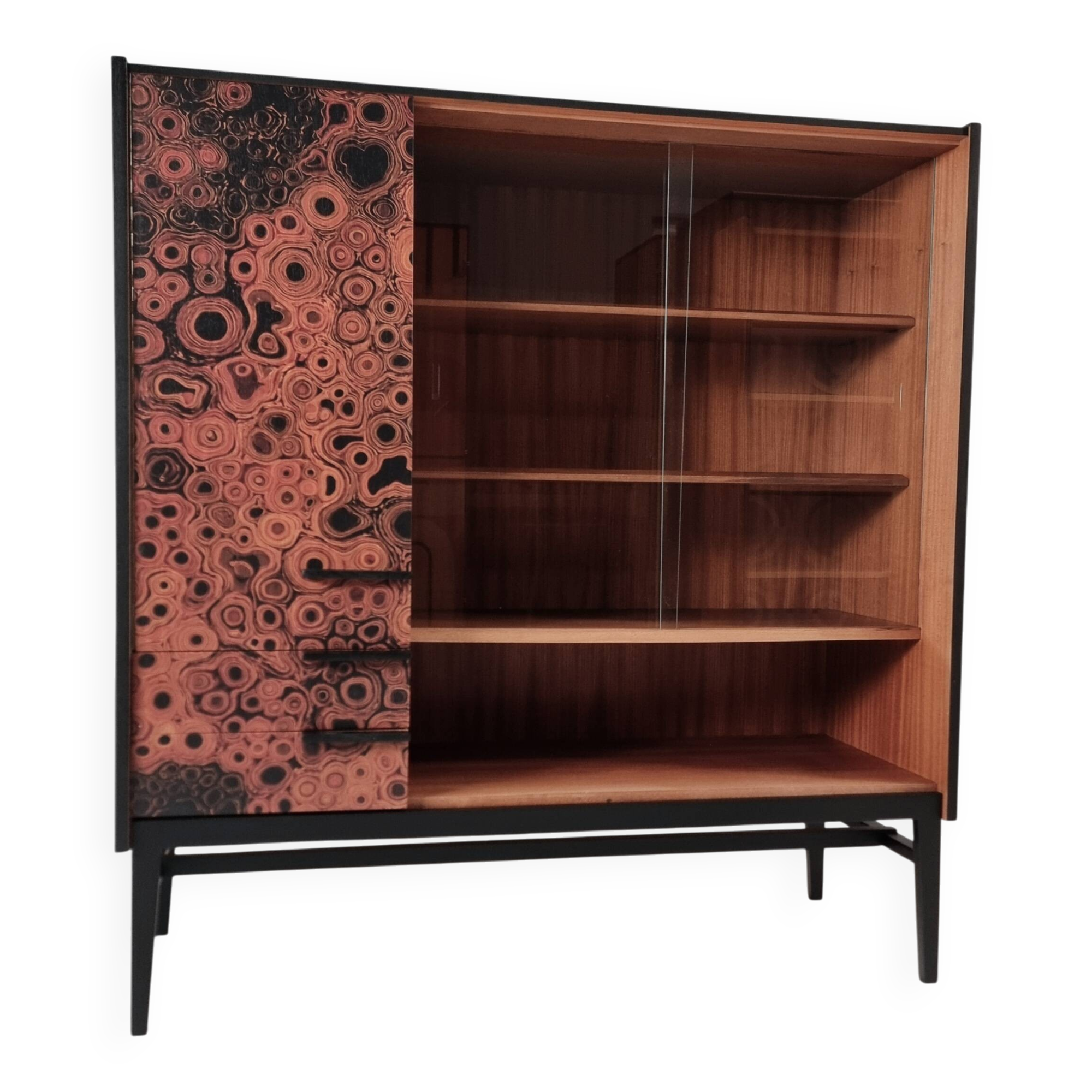 Vintage Brown Display Cabinet, 1970s