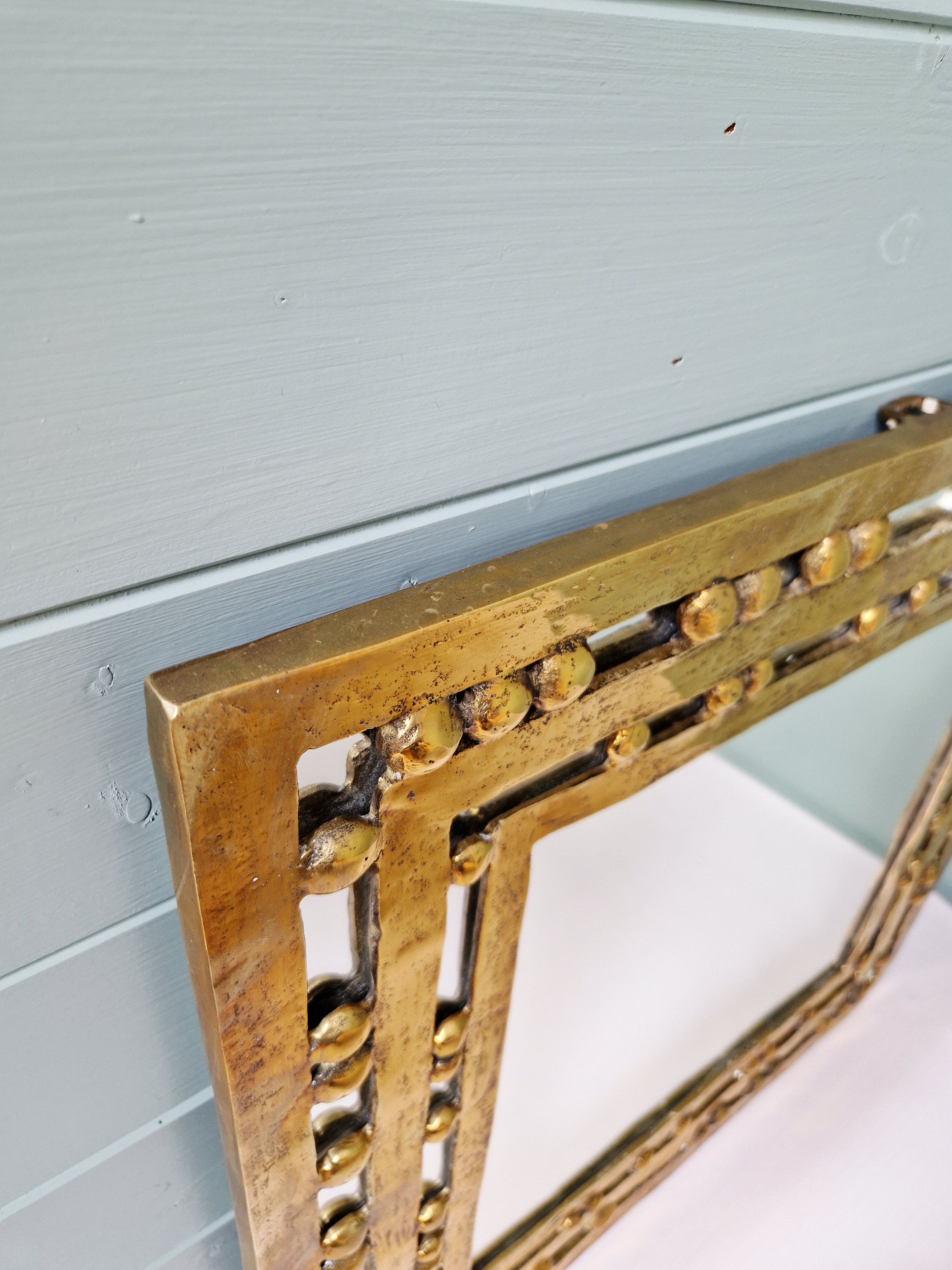 Brutalist mirror in solid bronze, 1970s