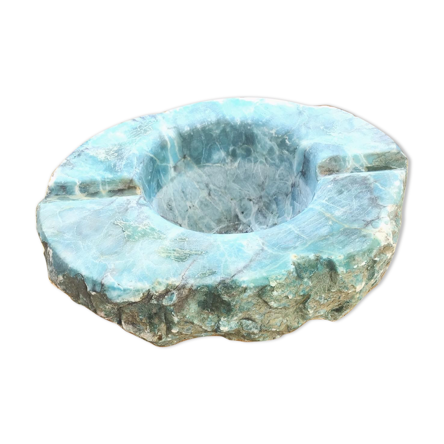 Brutalist ashtray in blue marble