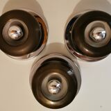 Set of 3 vintage space age sconces 60/70
