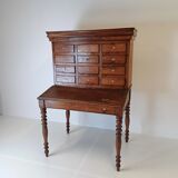 Stunning antique one of a kind notary desk with working safe bell
