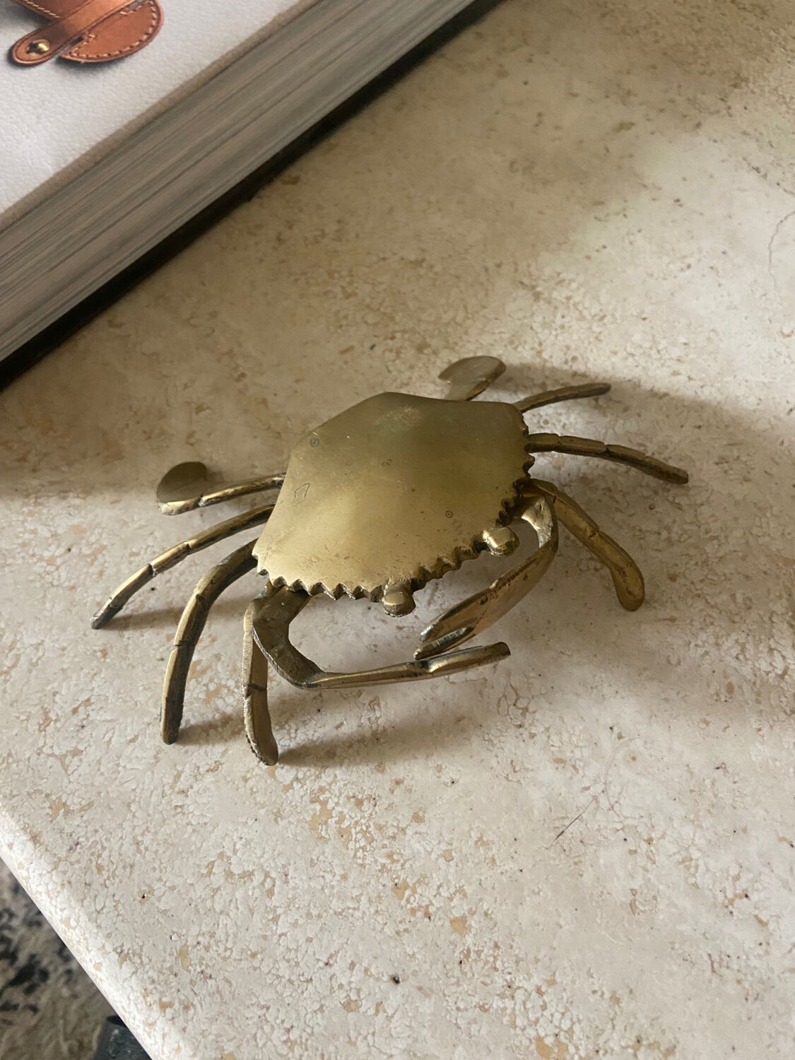 Vintage brass crab ashtray