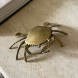 Vintage brass crab ashtray