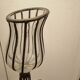 Pair of vintage/retro glass and metal vases