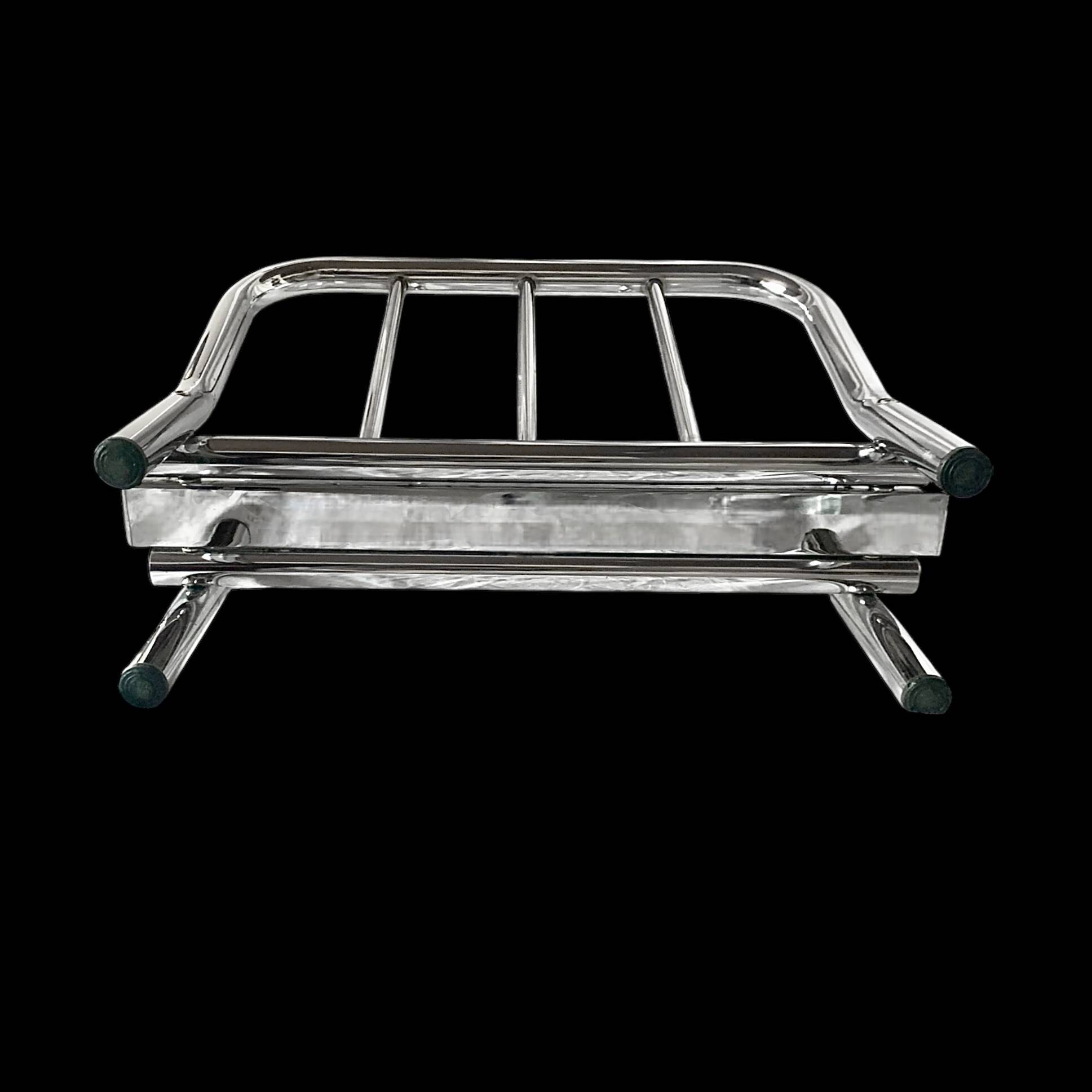 Vintage chrome metal magazine rack