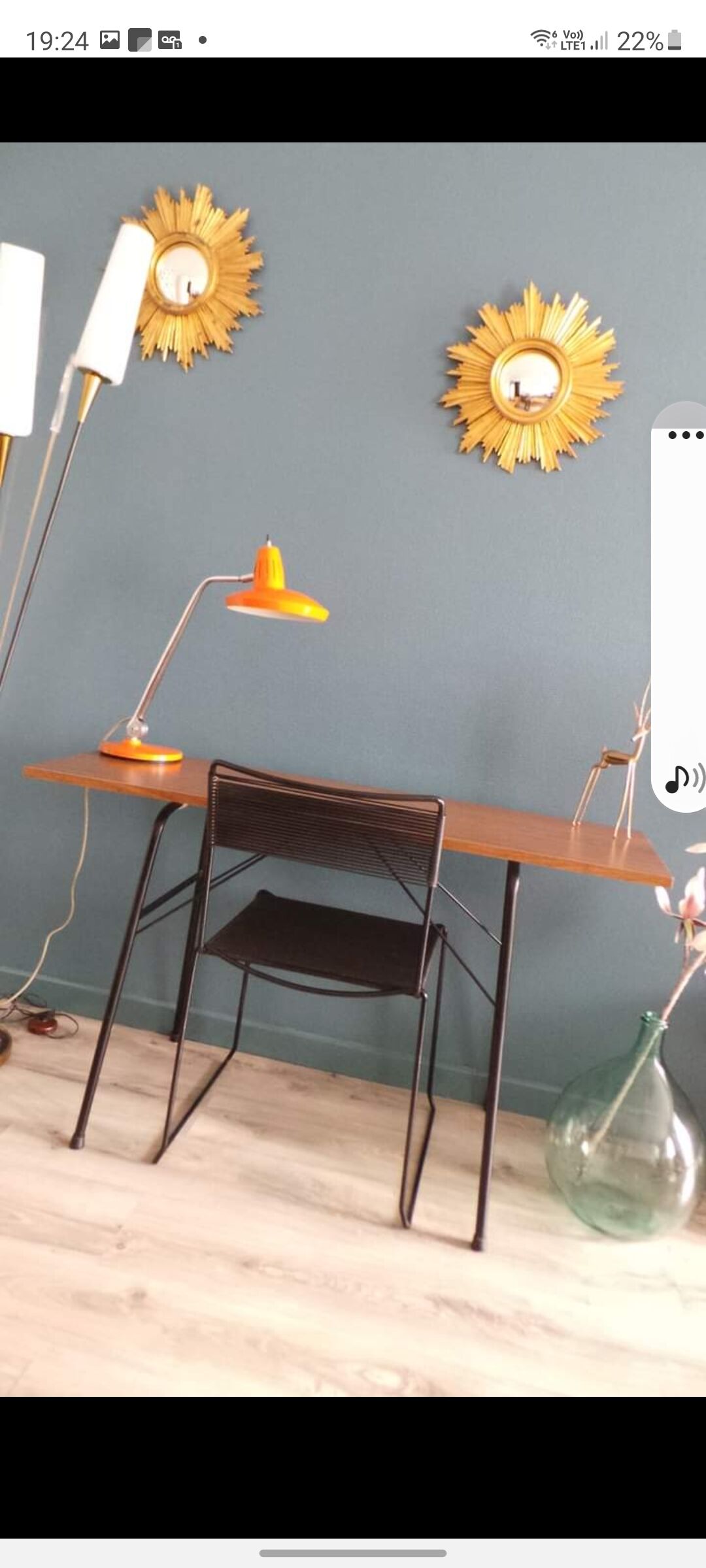 La console bureau table vintage aux pieds effei