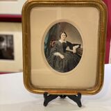 Enhanced photography - Alexandre Bertrand (1822-1889)- Golden frame - Circa 1865