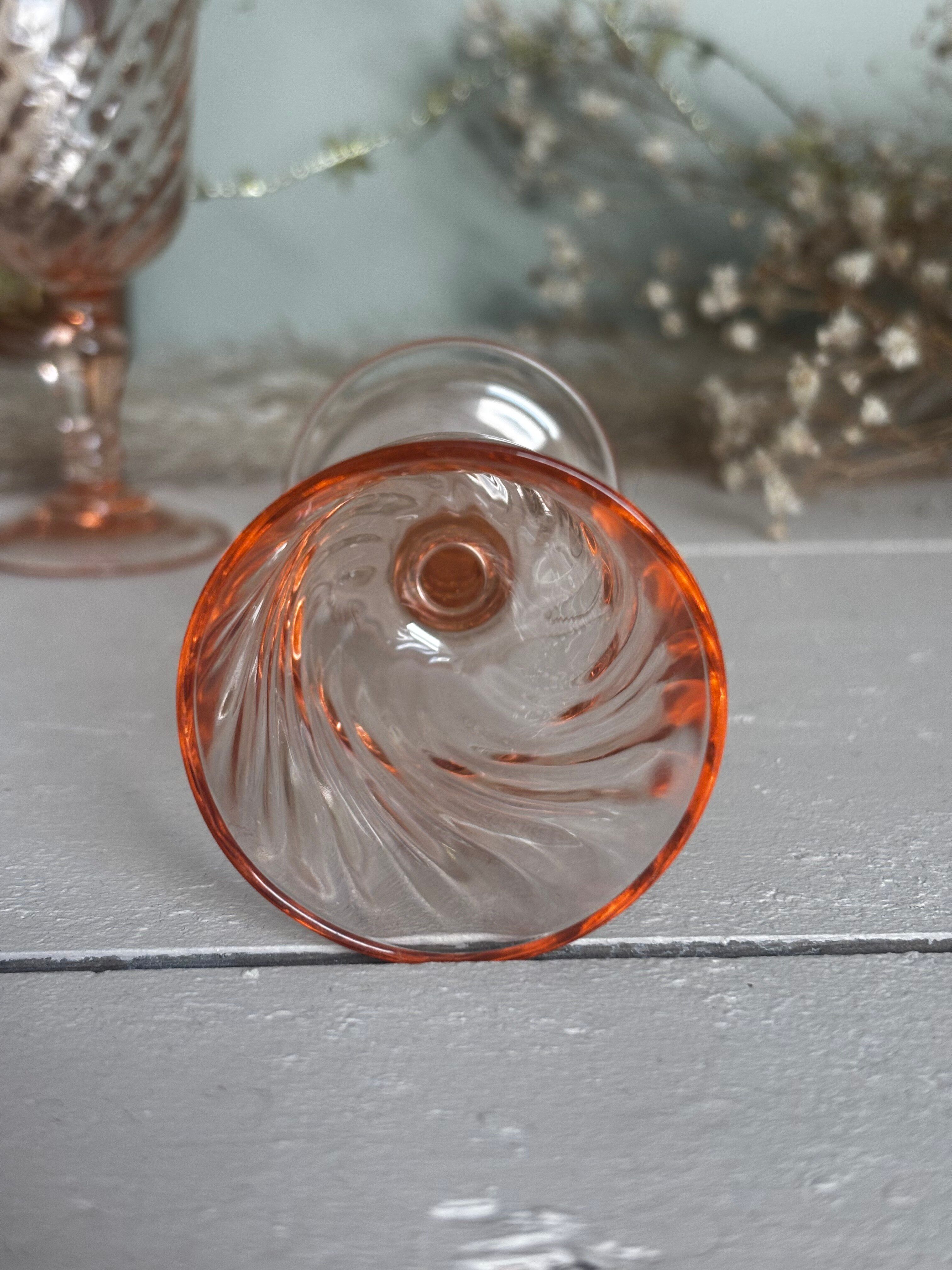 Lot de 8 verres à liqueur vintage Rosaline