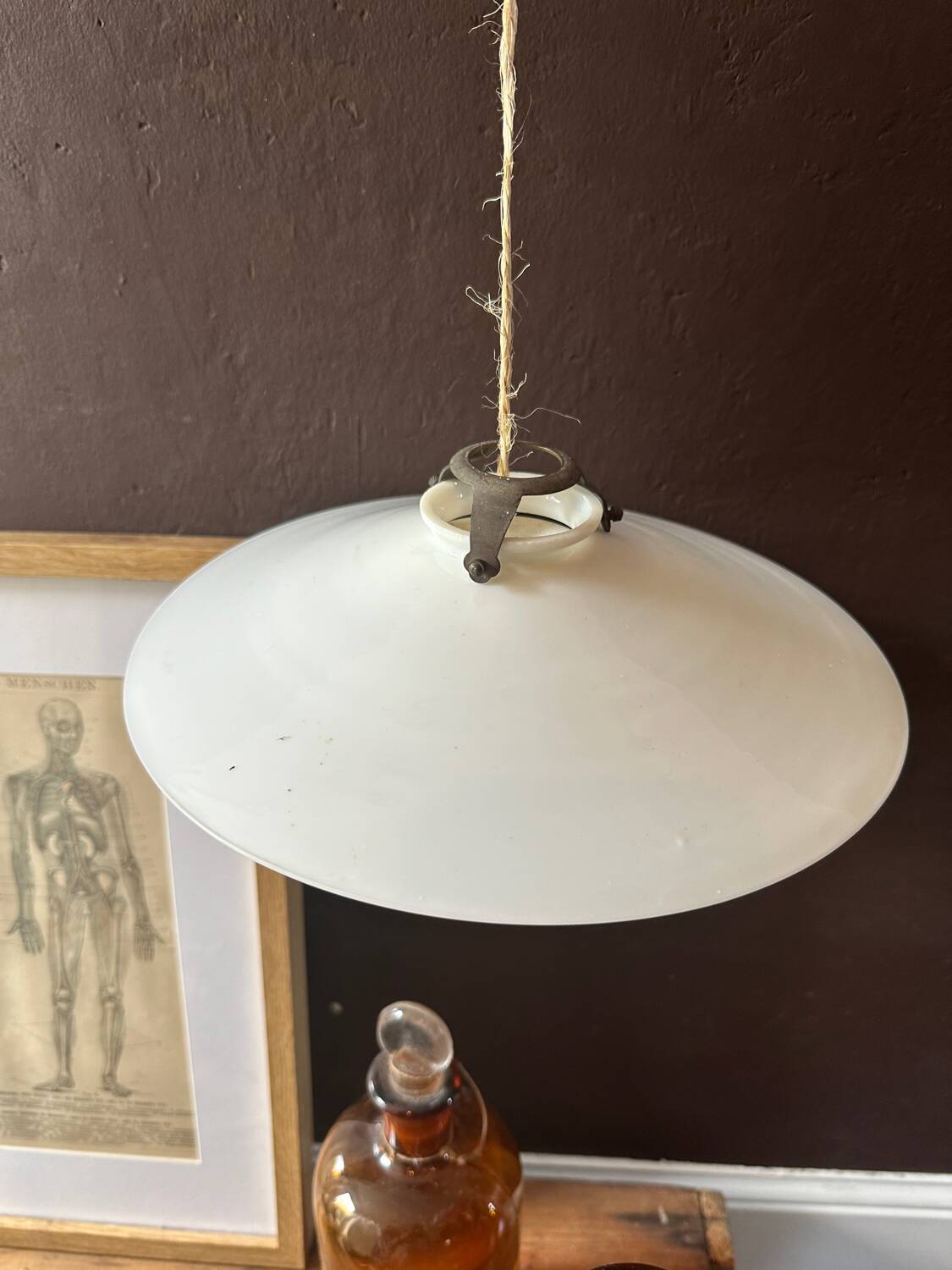 White opaline pendant light