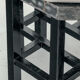 Postmodern Throne Chair in Black Lacquered Wood, Iron Sh