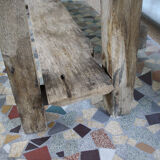 Ancient workbench in raw wood