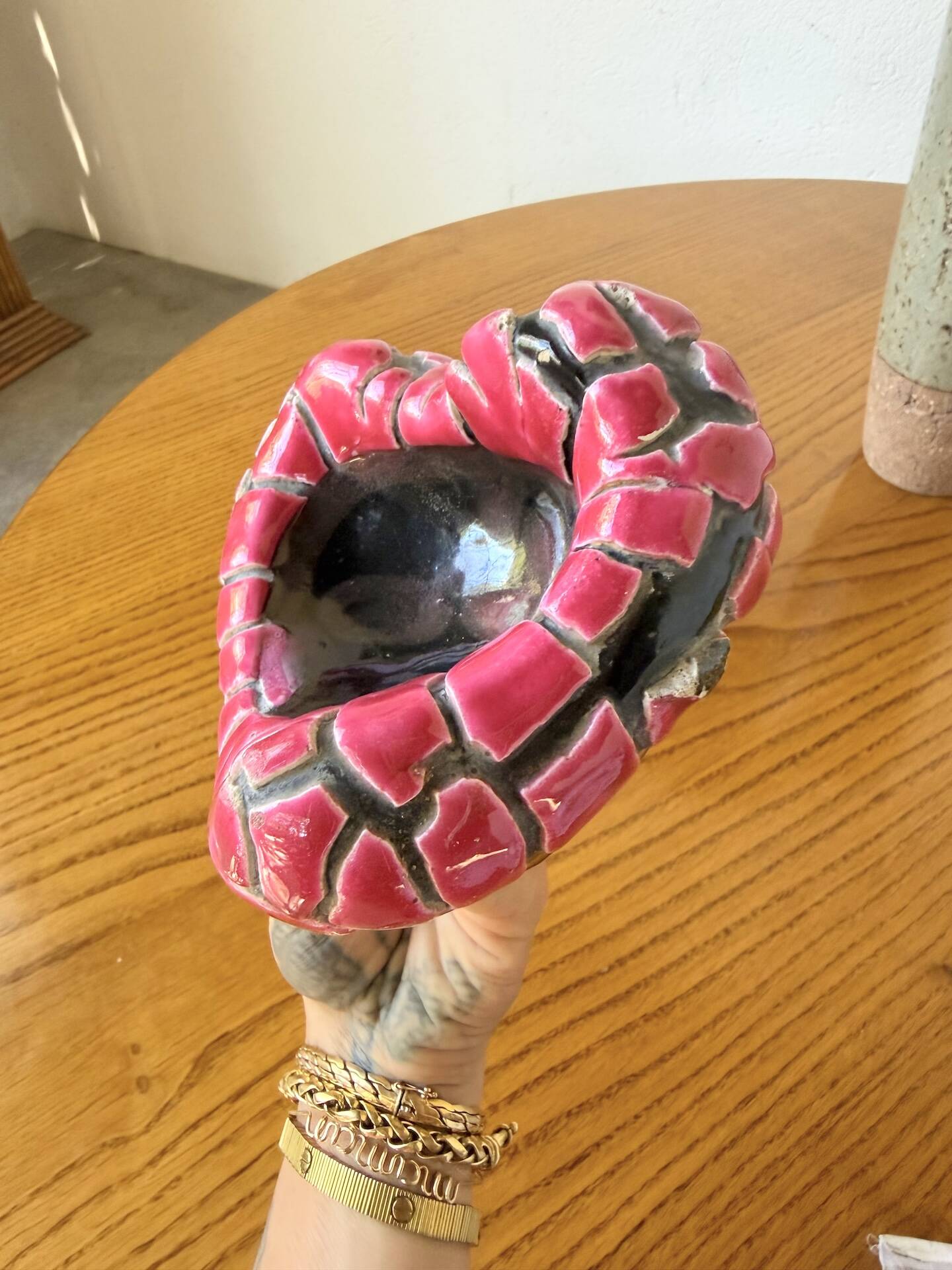 Fatlava style ashtray Vallauris pink