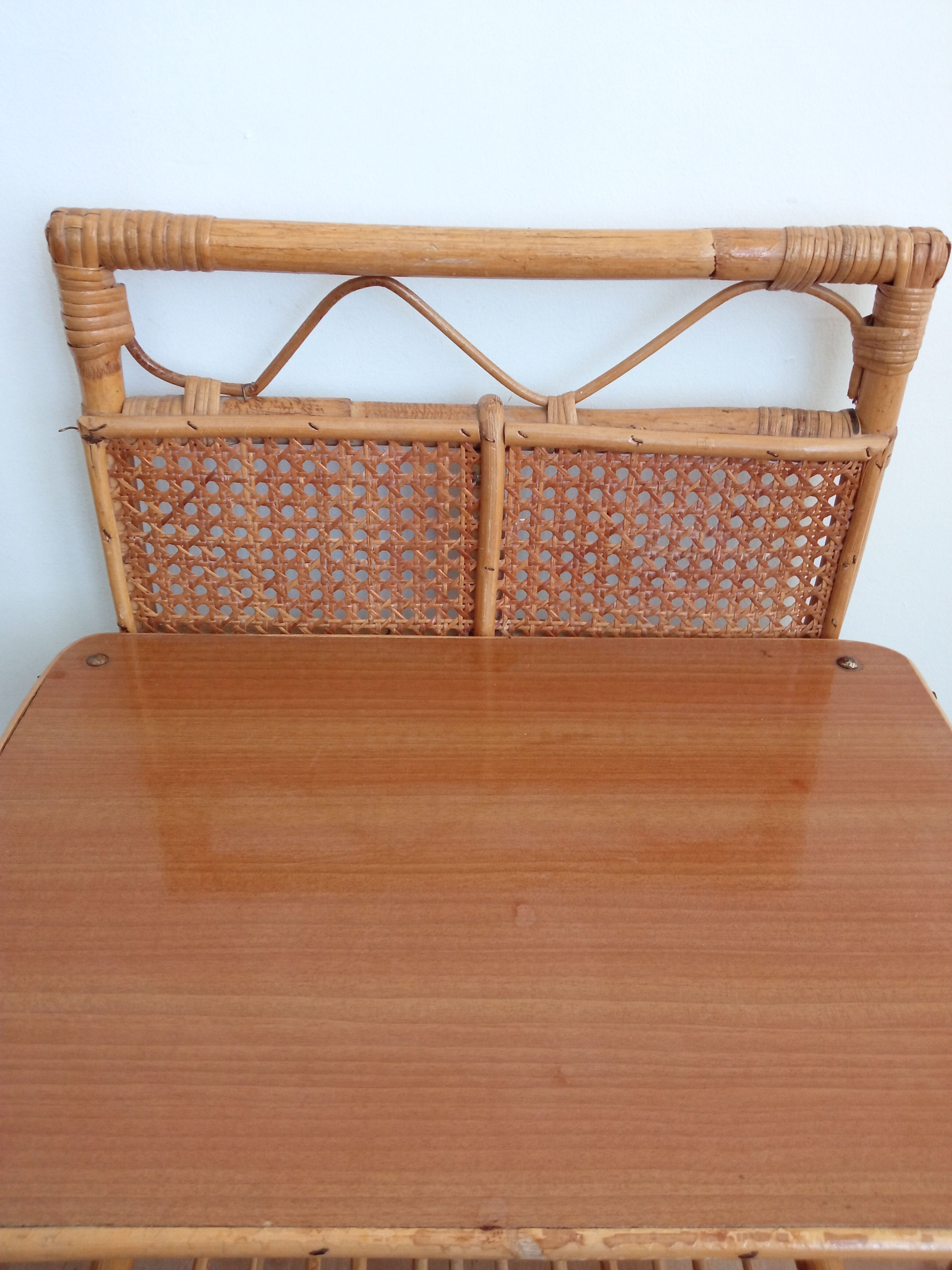 Vintage bamboo bedside pair