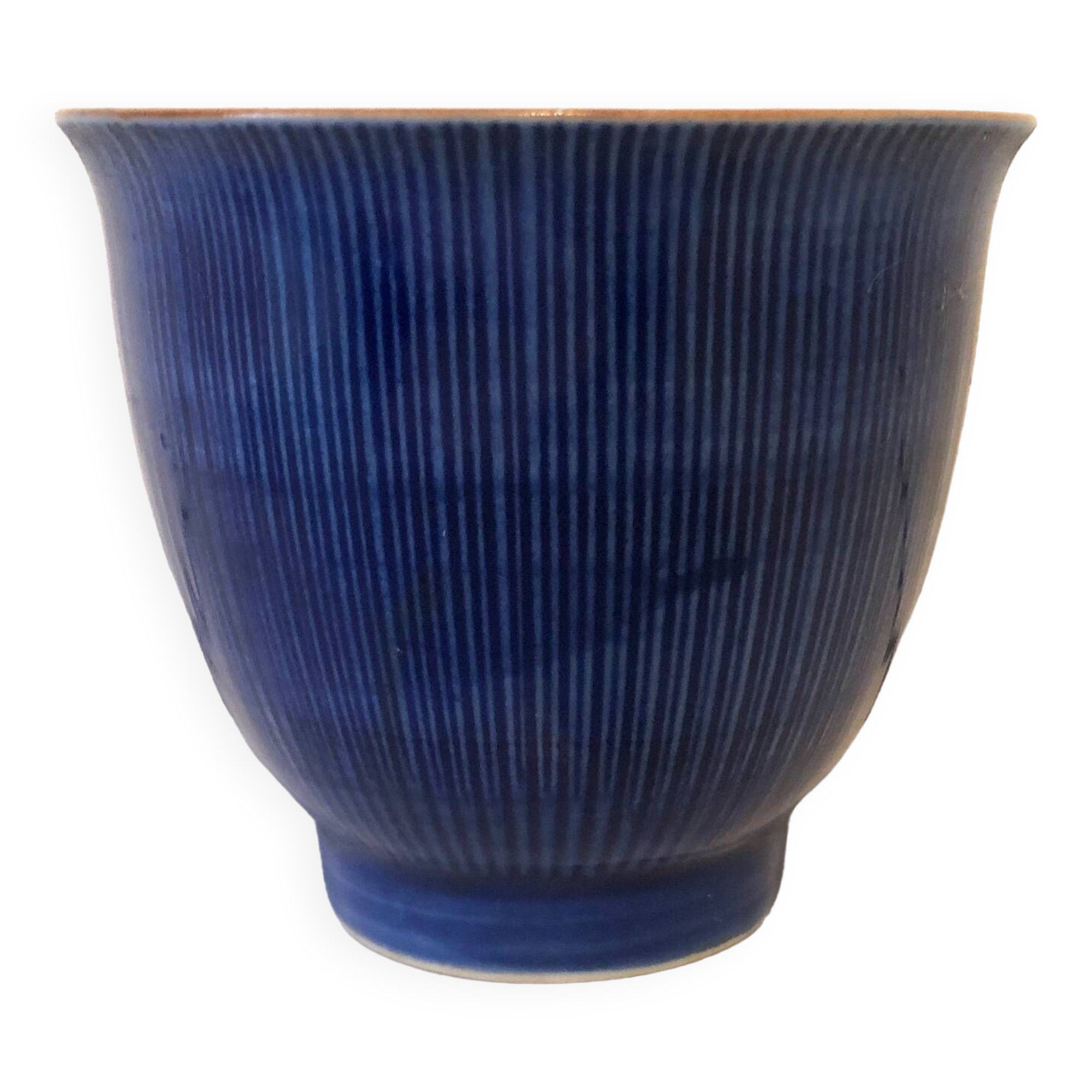 Handmade blue teacup