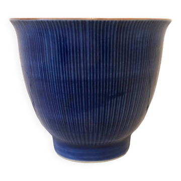 Handmade blue teacup