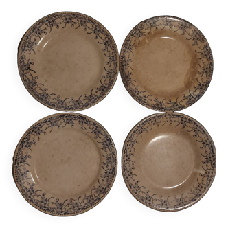 4 assiettes anciennes HBCM