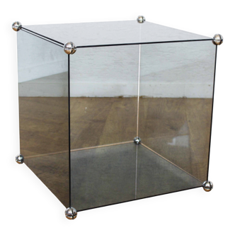 Table d'appoint cube en verre