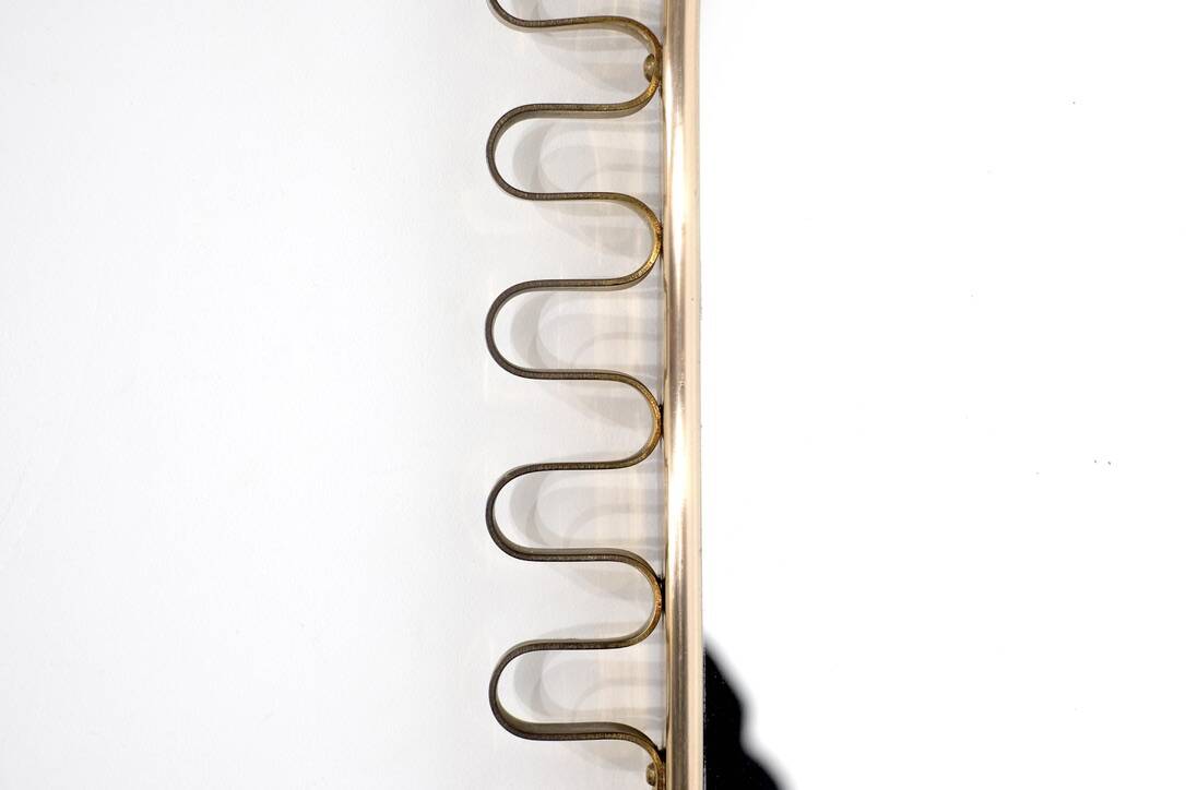 Brass wall mirror, Italy, 1950s