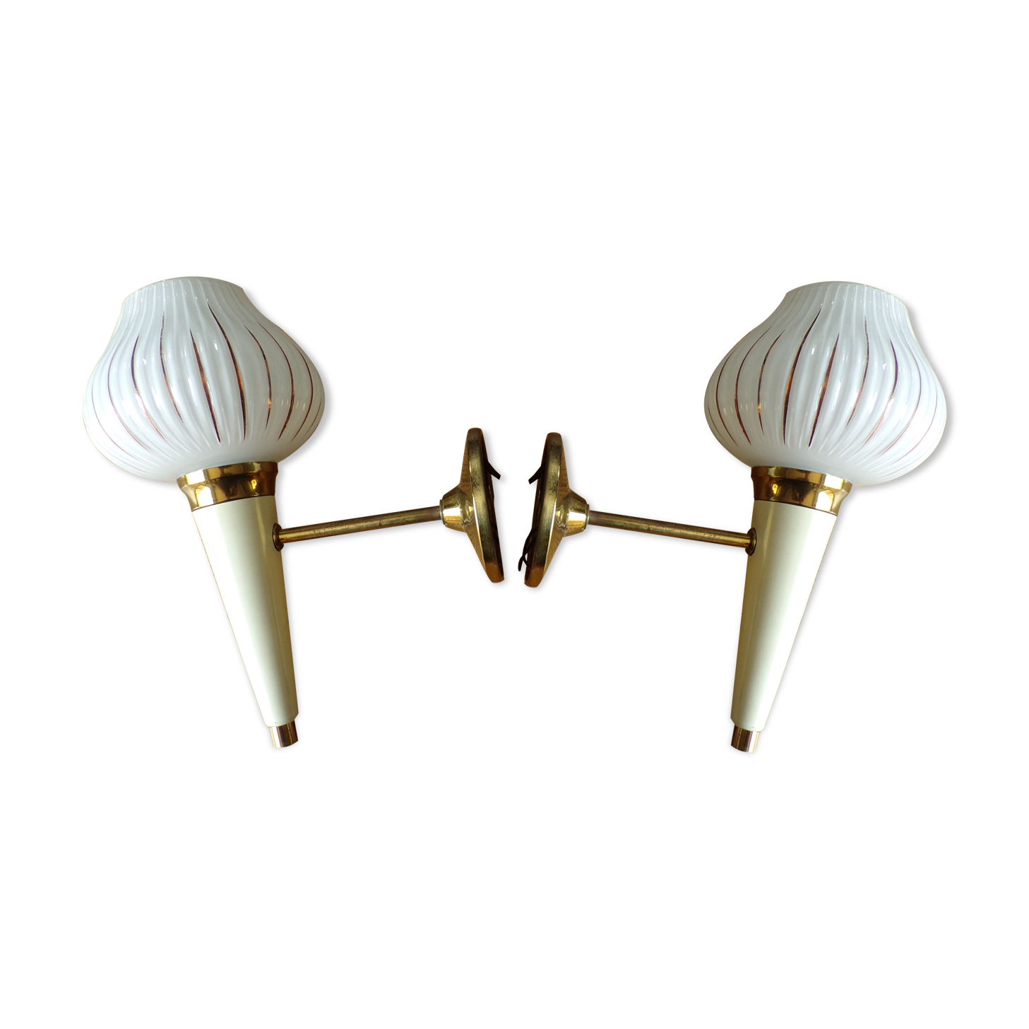Pair of modernist torch wall light
