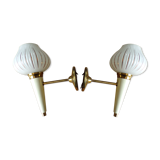 Pair of modernist torch wall light