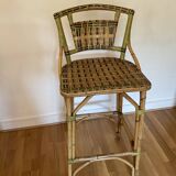 Rattan and bamboo stool