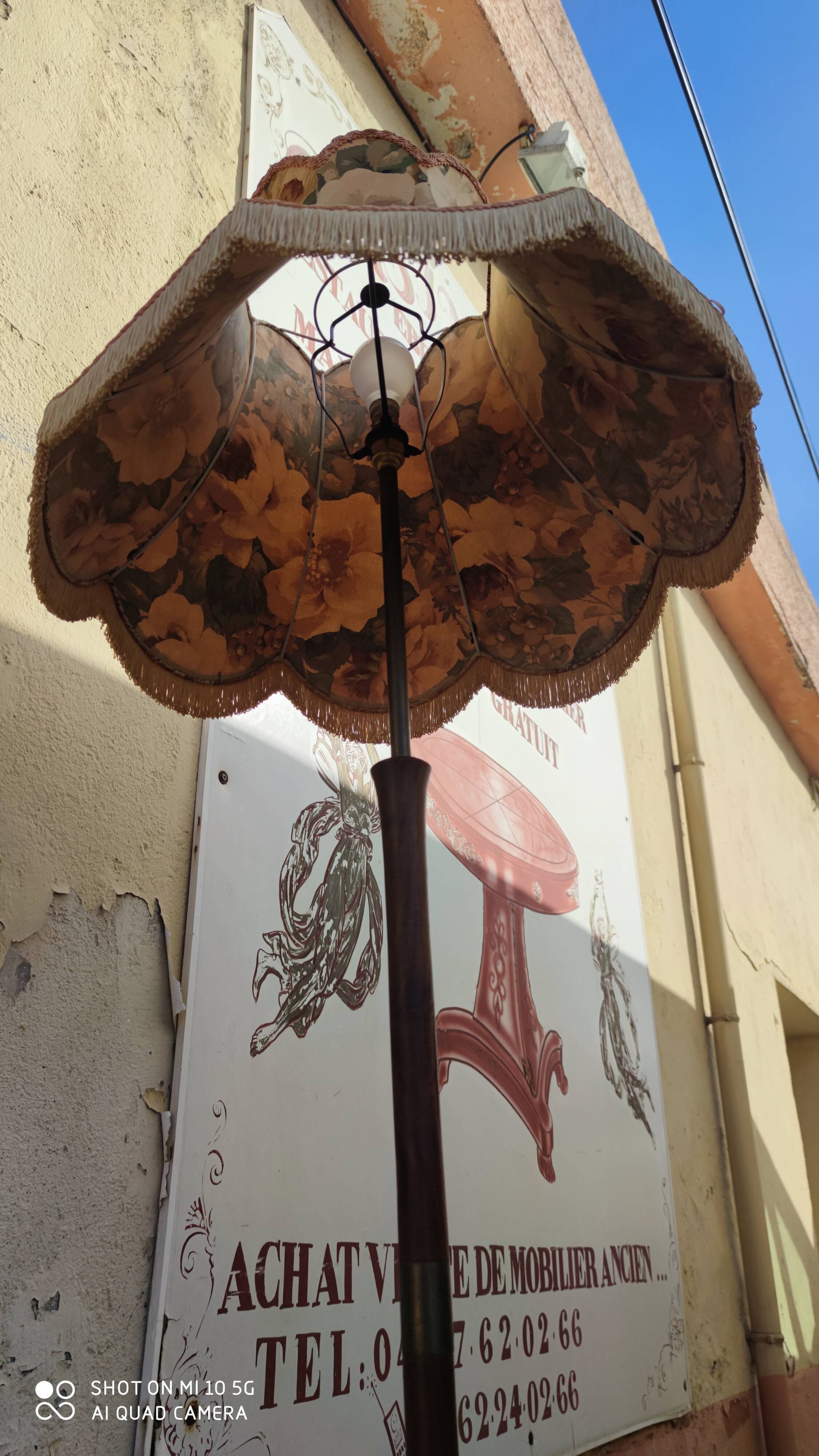 Teak and bronze floor lamp, circa 1960