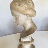 Former girl bust end 19th in plaster cast on its base