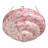 Pink Art Decò Vintage Glass Chandelier, 1950