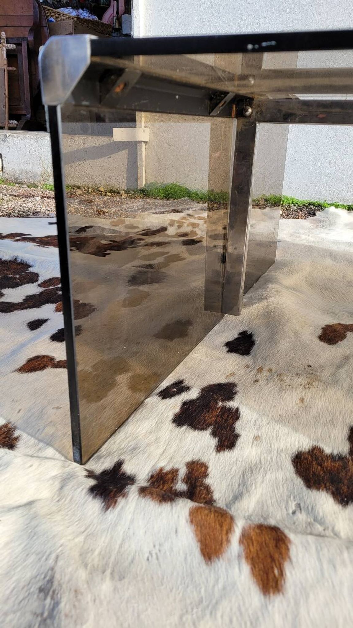 Smoked glass coffee table by Galloti and Radice Italy, 1970s