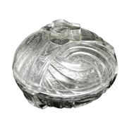 Art Deco bonbonniere, pressed glass, Hortensja Glassworks, Poland, 1950s