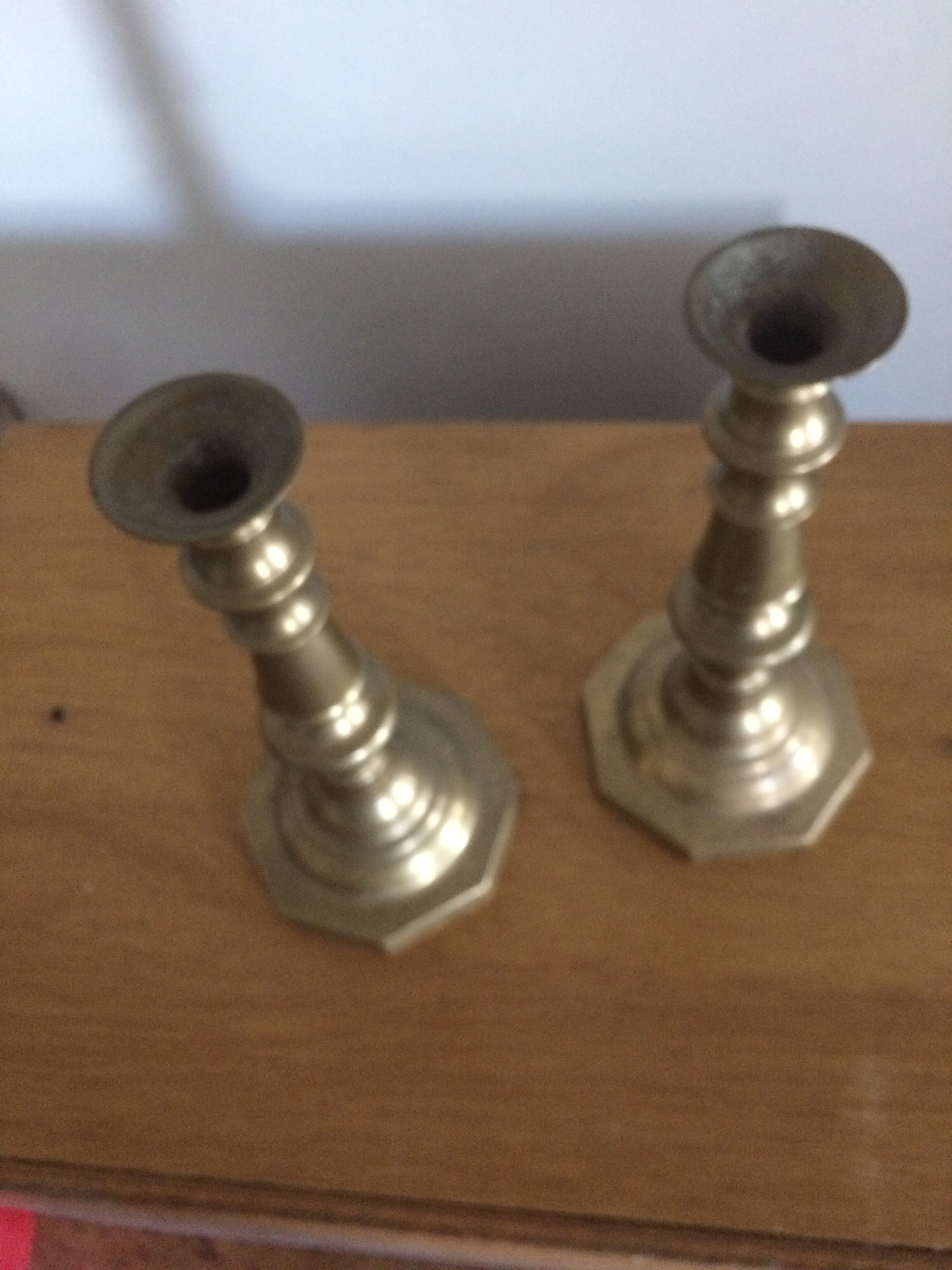 Pair of brass candlesticks