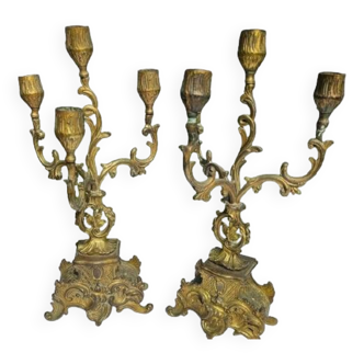 Antique 4-flame candle holders