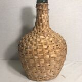 Demijohn bottle 2L old woven Wicker rattan + handle Vintage