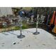 Pair of silver-plated metal candlesticks