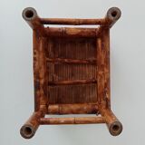 Antique burnt bamboo stool