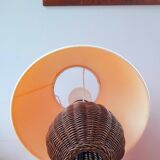 Woven wicker lamp