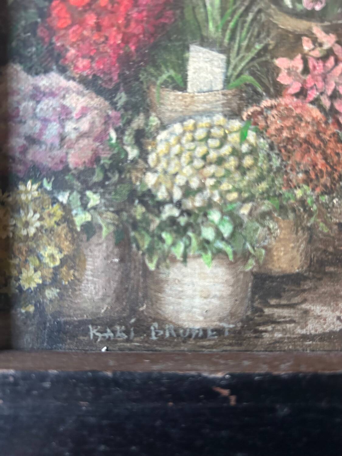 Framed painting by Kaki Brunet “flower market”