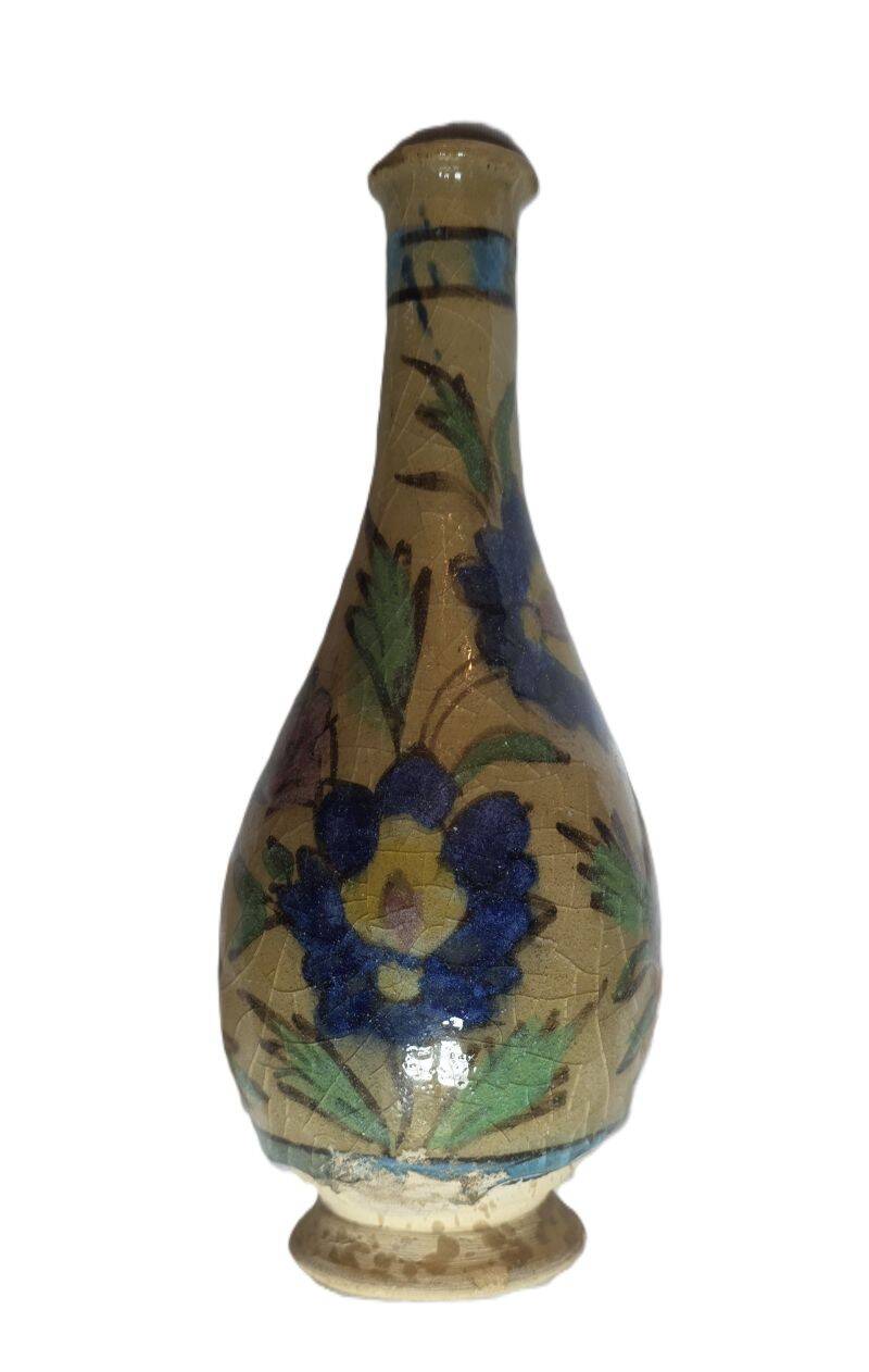 Antique Small Iznik Glazed Ceramic Vase 19th Century