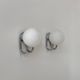 Pair of vintage wall lights, chrome metal and opaline, France, 1960.