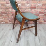 Renovated GFM 57 chair, Skoczek, designed by J. Kędziorek, navy blue