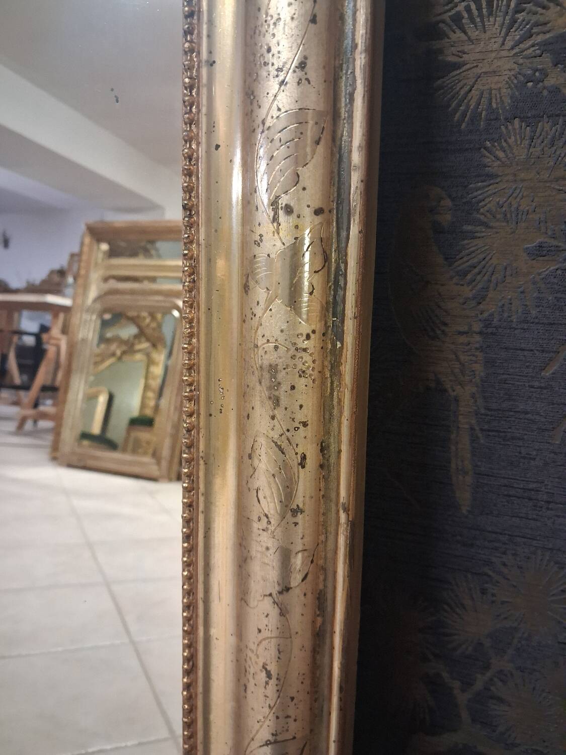 Miroir Louis Philippe argent 95x65