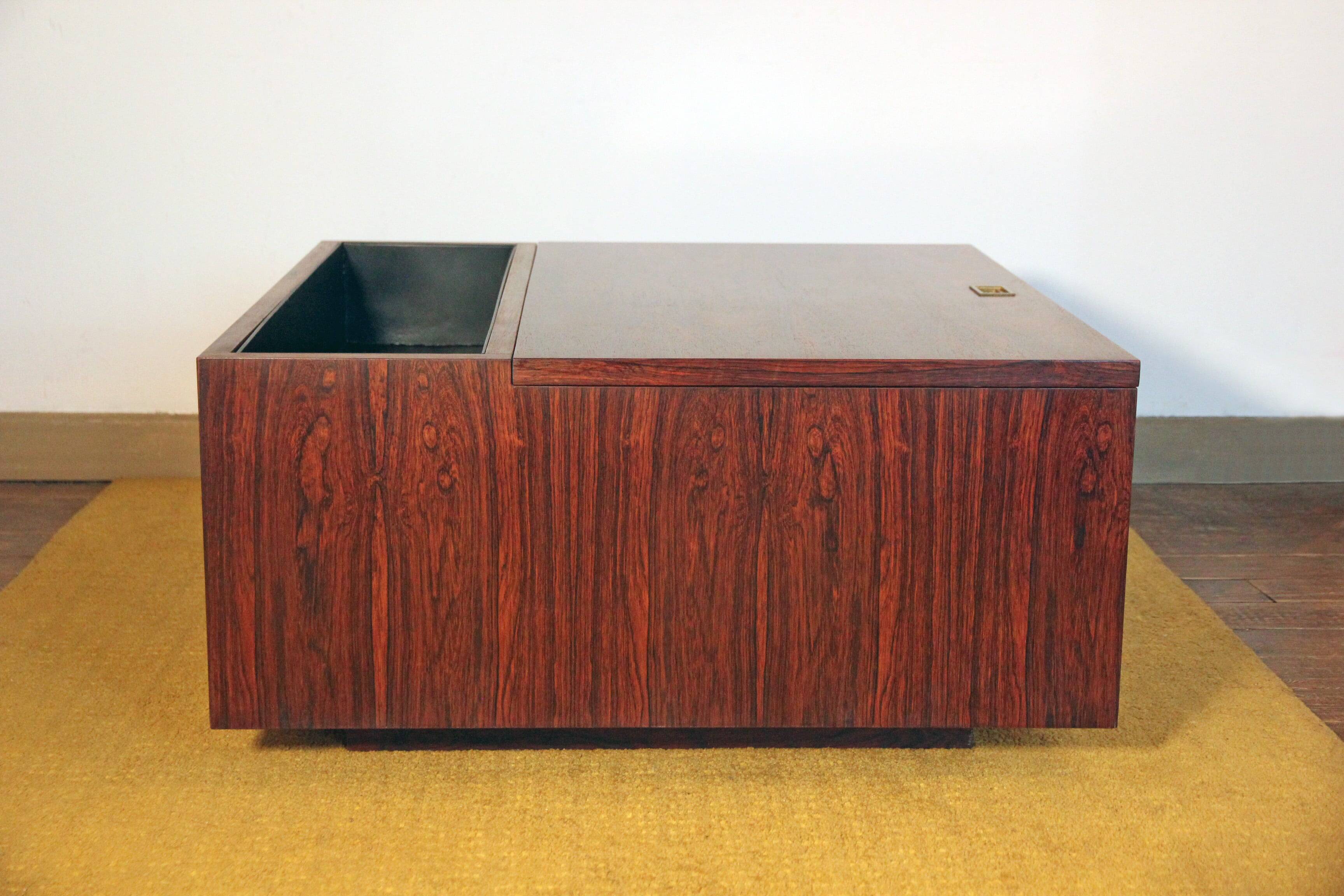 Vintage Scandinavian rosewood bar/planter coffee table
