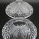Sucrier cristal strié poli decor feuilles vintage