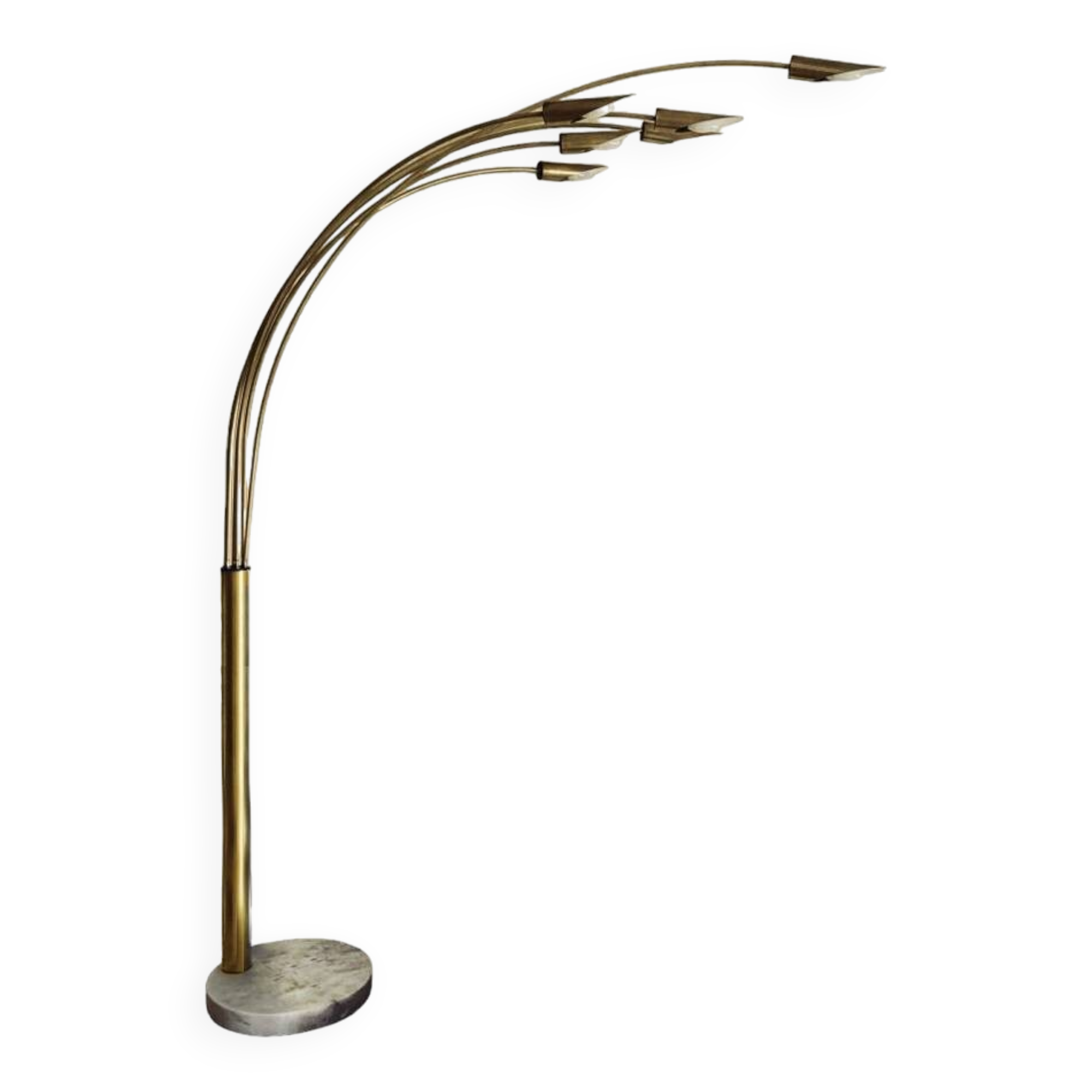 Large 6-branch arc floor lamp - Italy. 1950