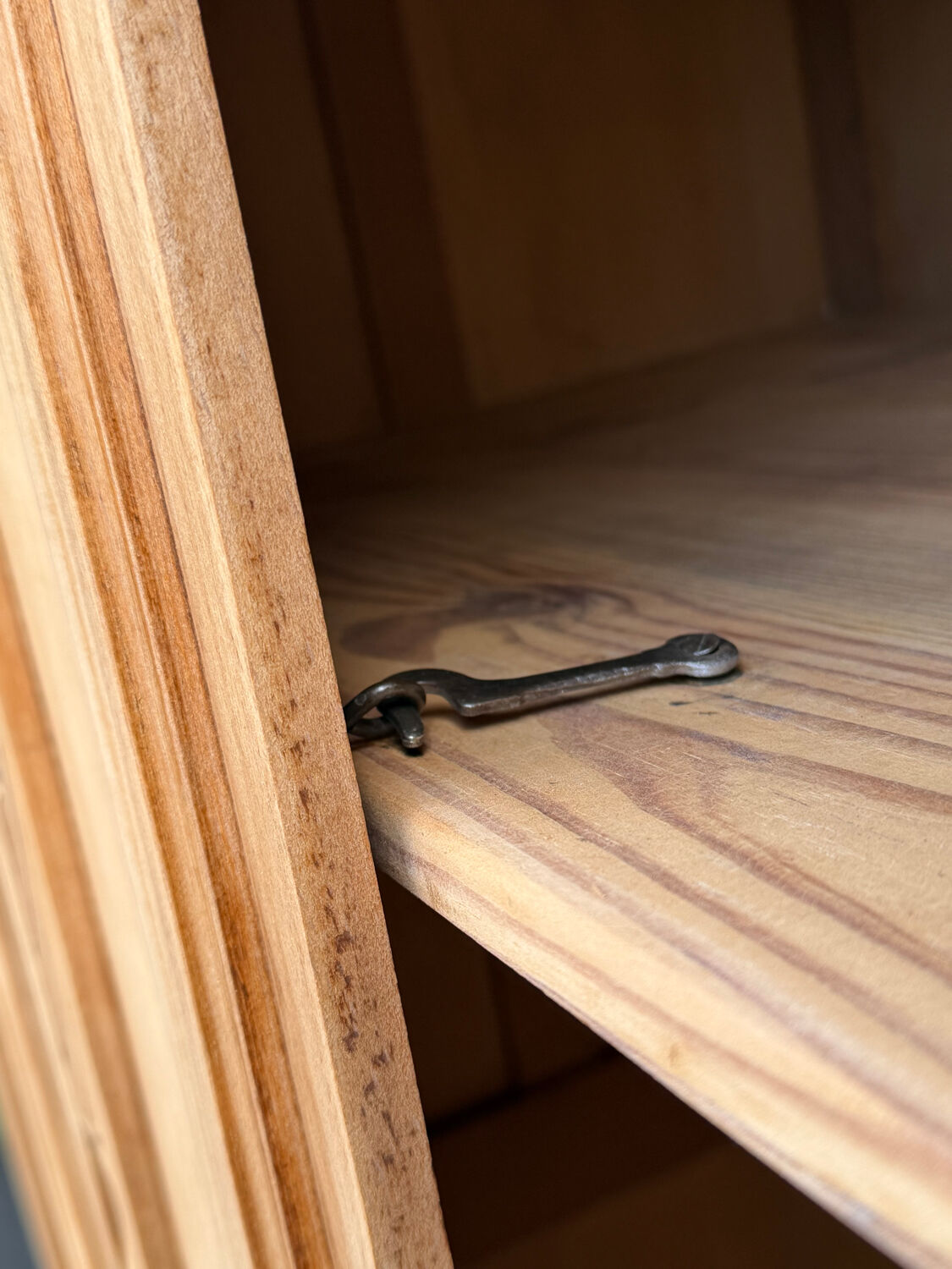 Parisian Art Deco wardrobe, raw wood.