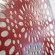 Square wall lamp in red wood and rice paper, prod. Steelline 1980