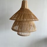 Rattan pendant lamp or light in the shape of an Asian lantern