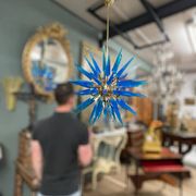 Important lustre en verre de murano style spoutnik 12 lumières