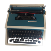 Machine à ècrire underwood 315 bleue dans sa malette