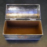 Silver-plated copper metal box with engraved decoration